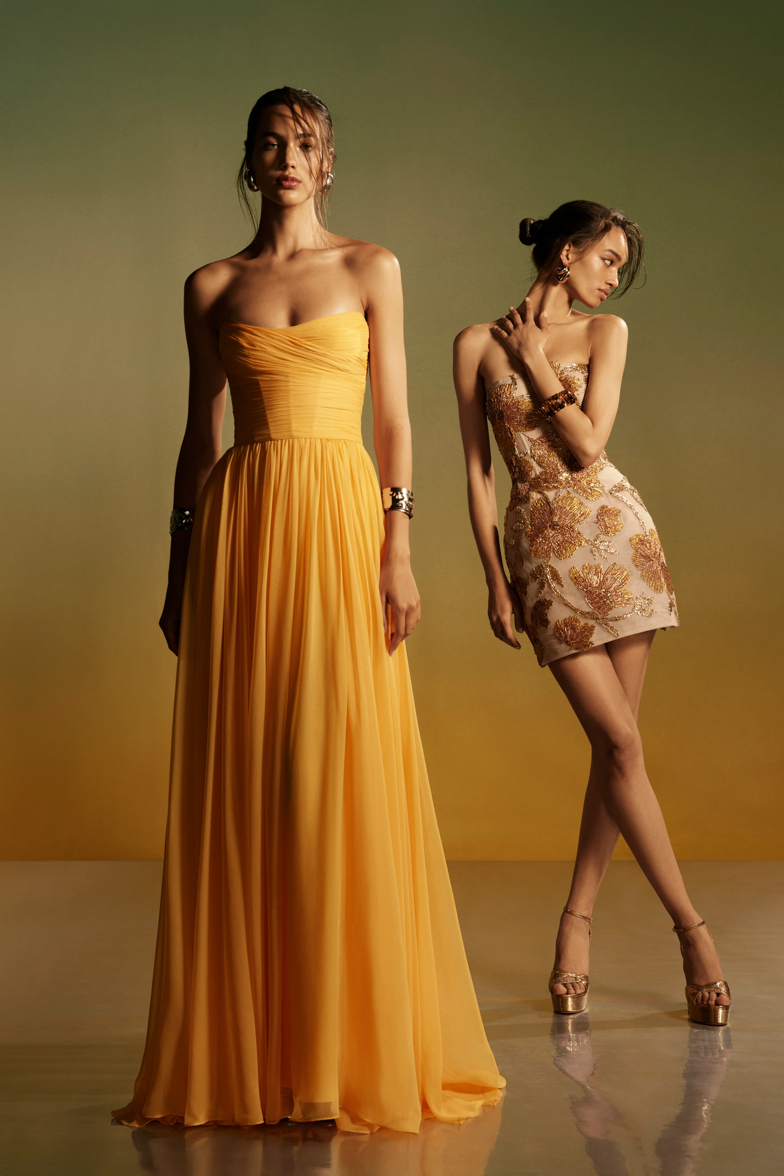 Mango Chiffon Strapless Gown - Image 3