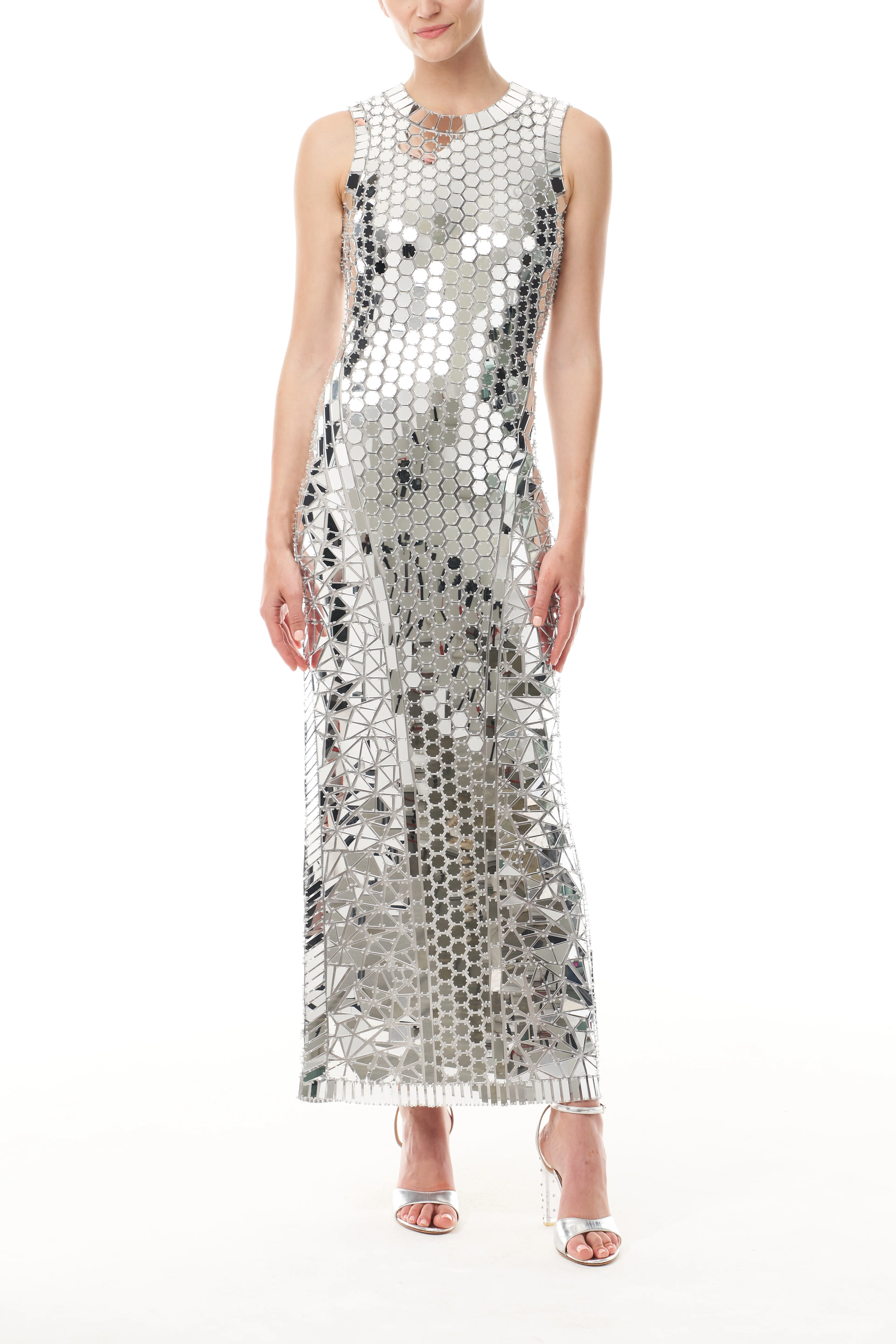 Sleeveless Mirror Midi Sheath